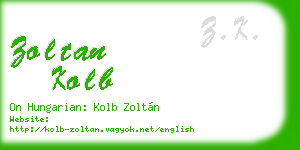 zoltan kolb business card
