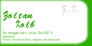 zoltan kolb business card